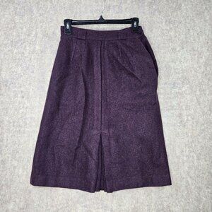 Summit Sportwear Midi Purple Wool Skirt Size 4 Pleated Front Lined Vintage